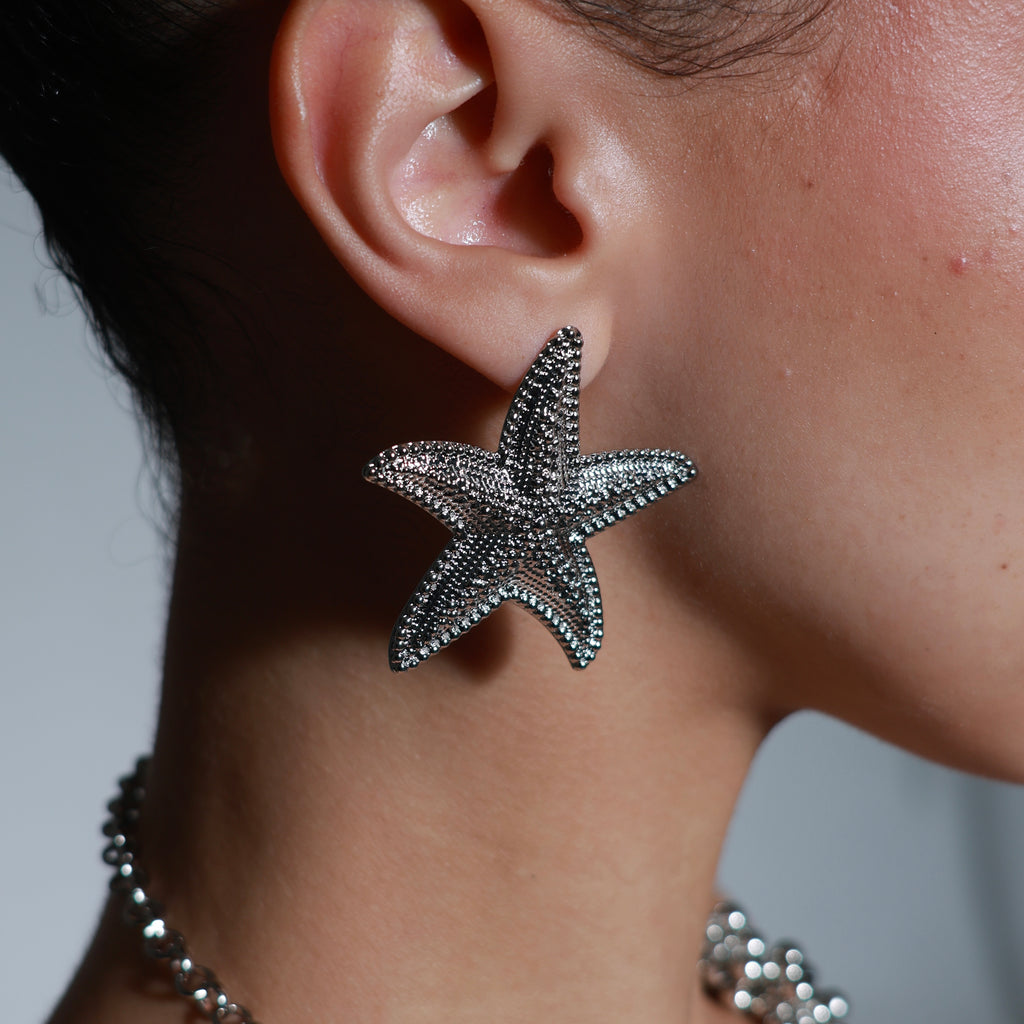 Starfish Earrings in Silver