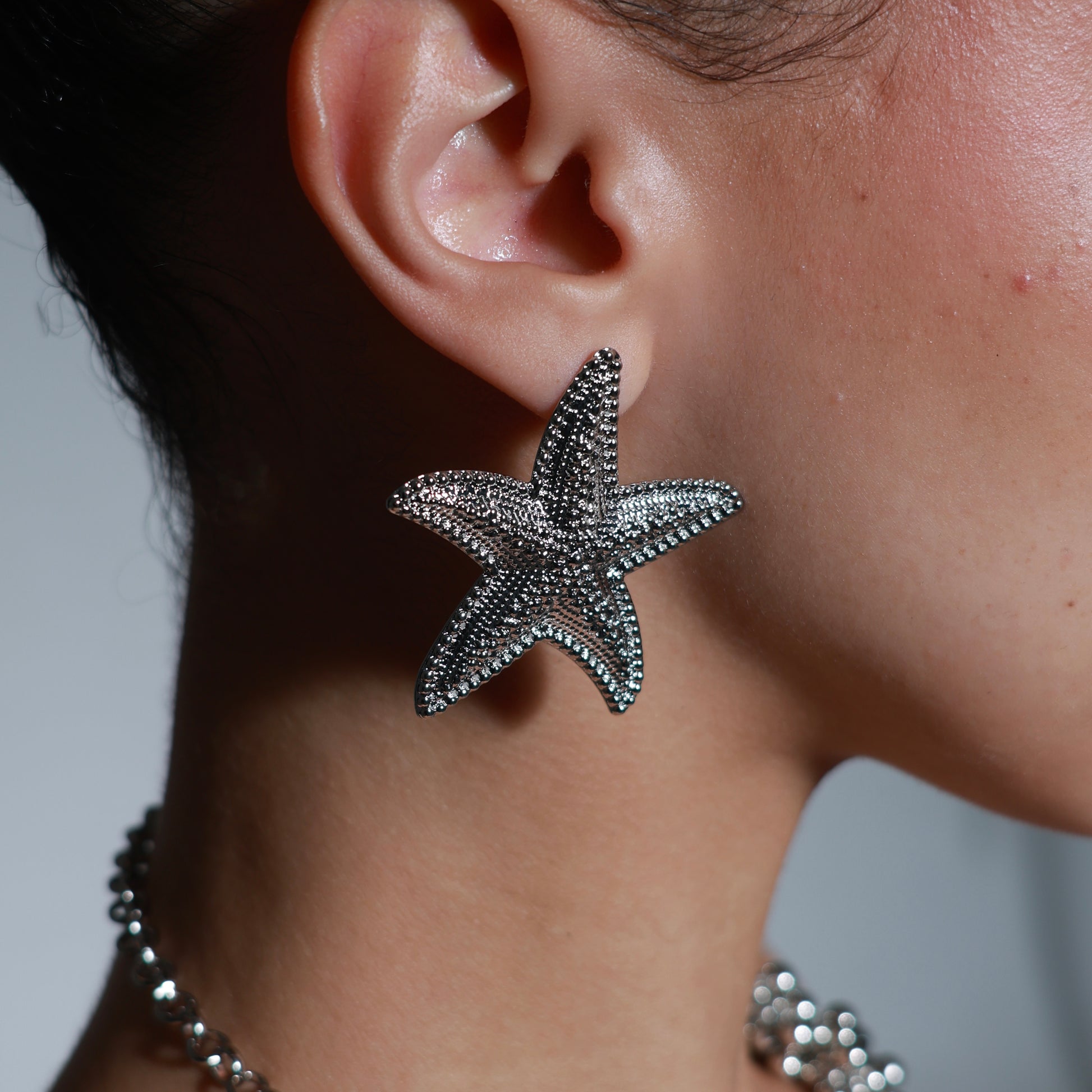 Starfish Earrings in Silver