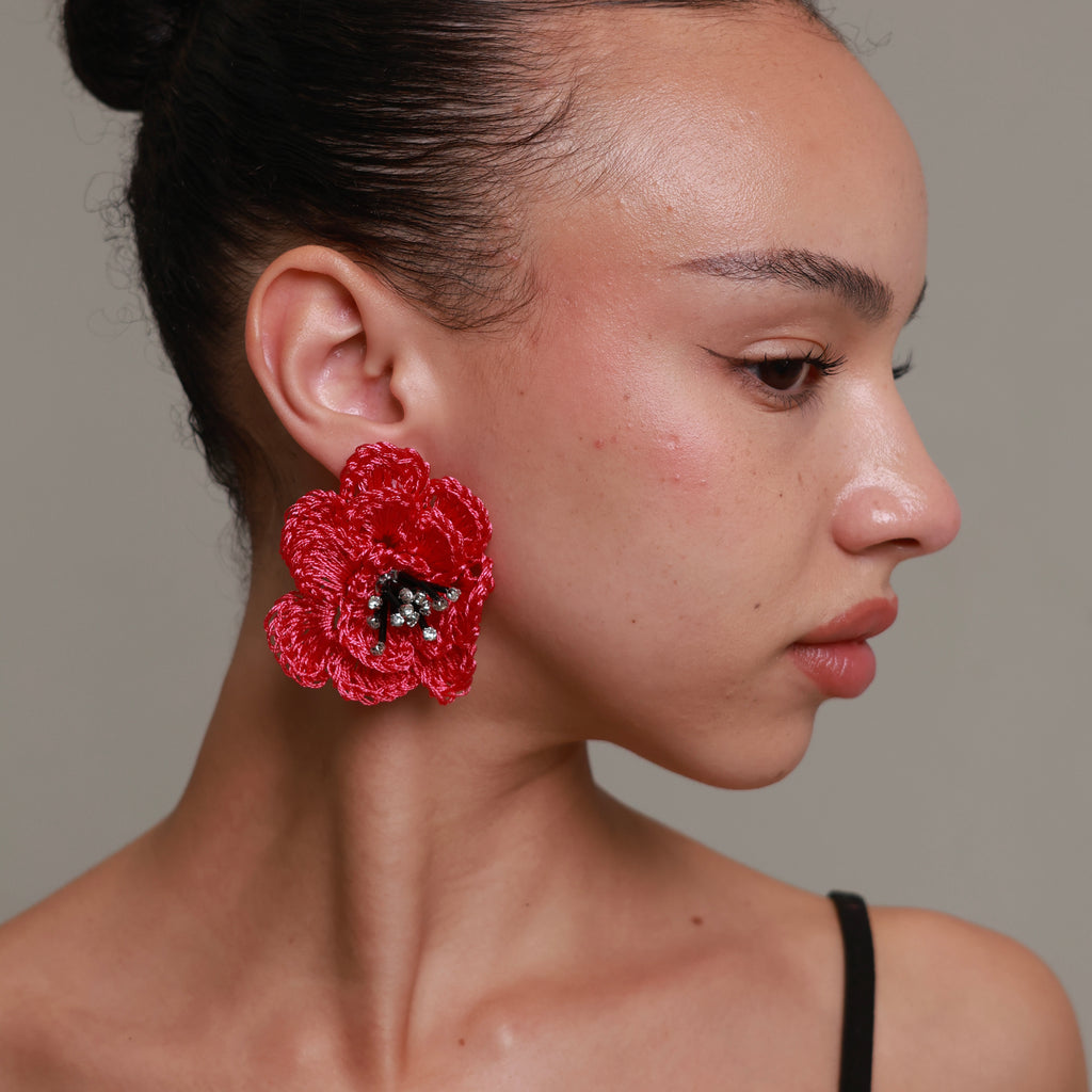 Rose Crochet Earrings