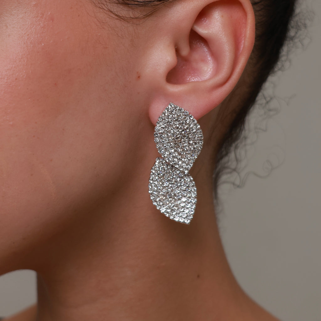 Crystal Leaf Earrings