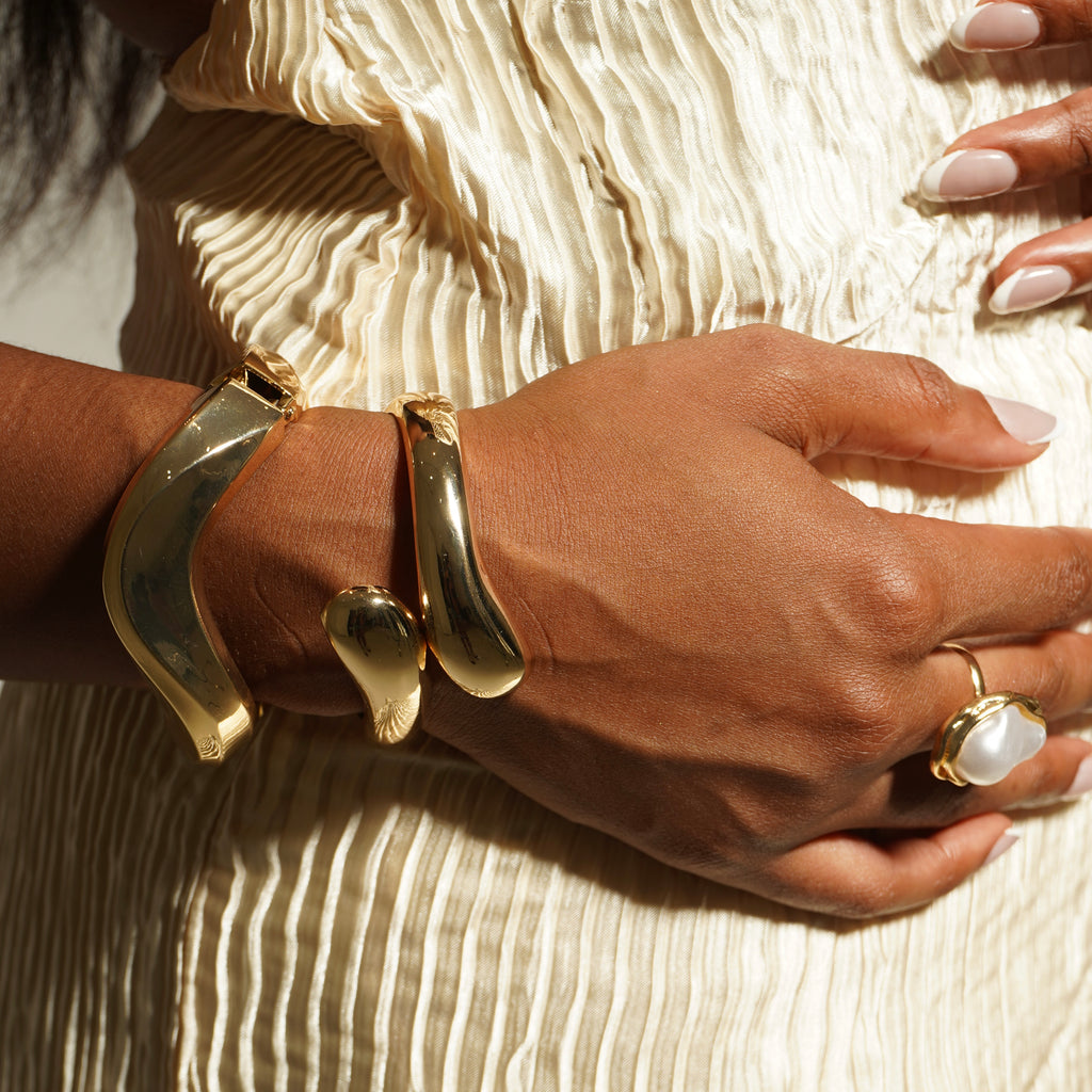 Chrome Tide Cuff in Gold