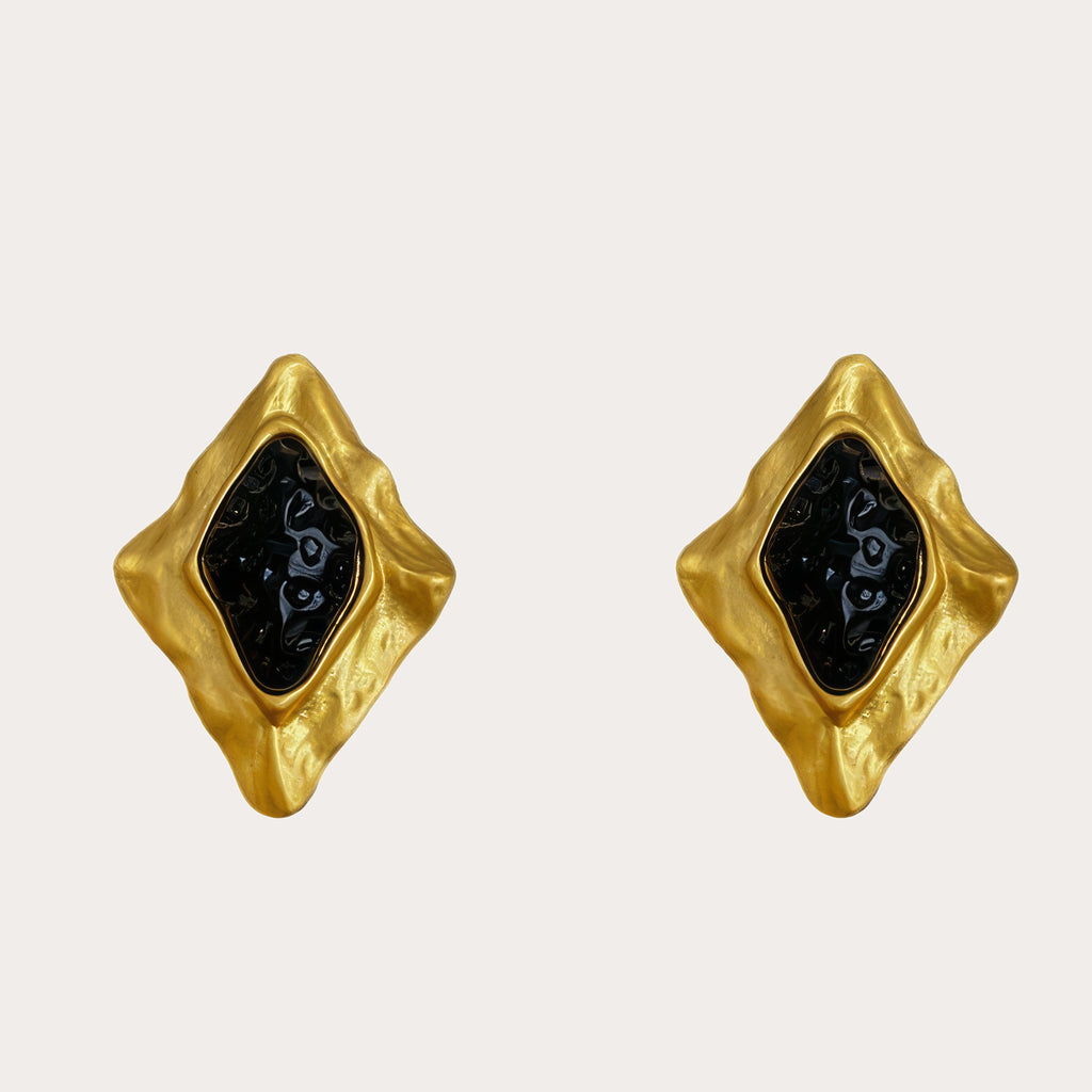 Onyx Crest Earrings