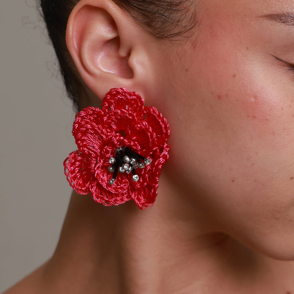 Rose Crochet Earrings