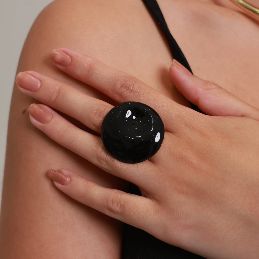 Obsidian Dome Ring