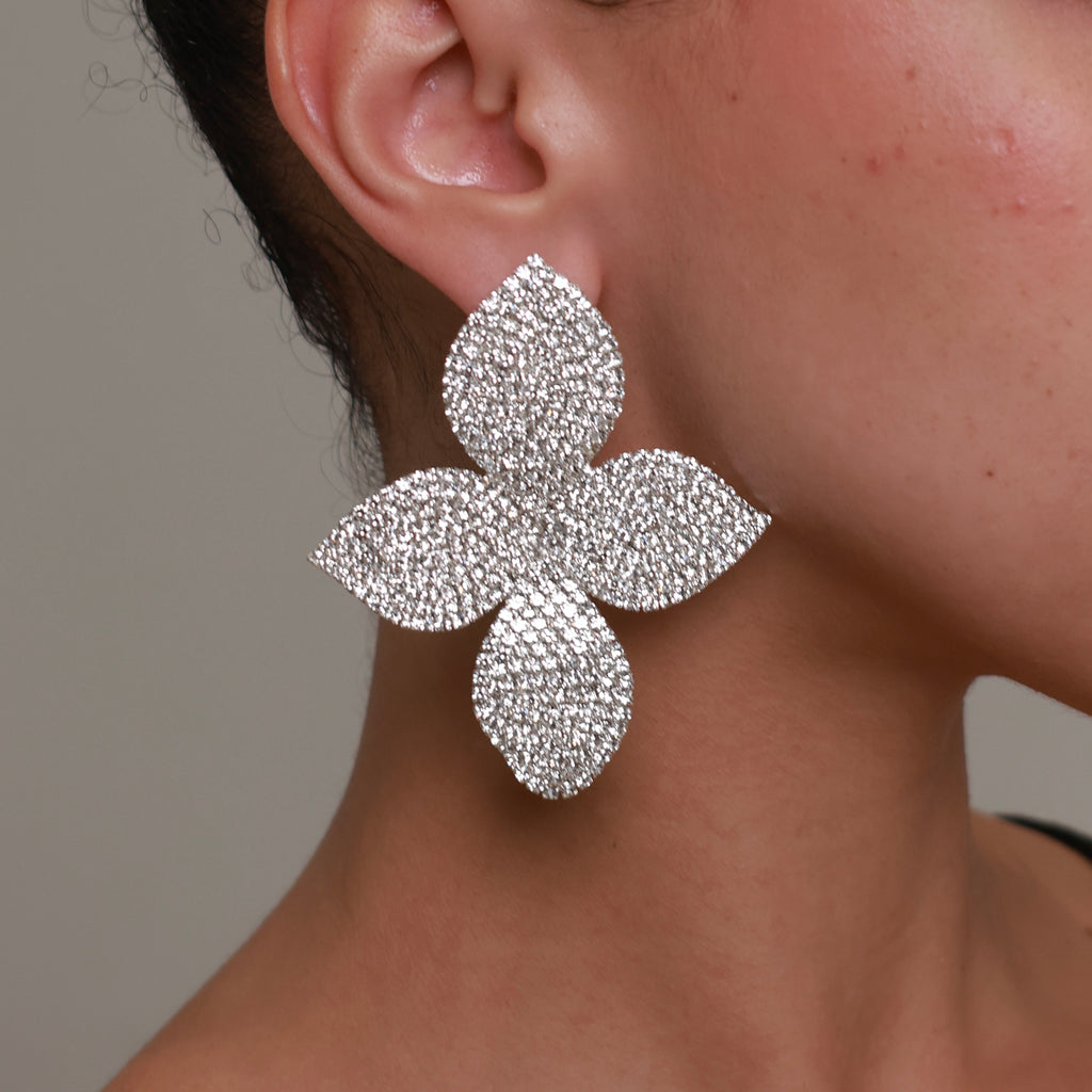 Fleur Pavé Earrings
