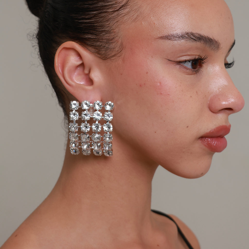 Crystal Grid Earrings