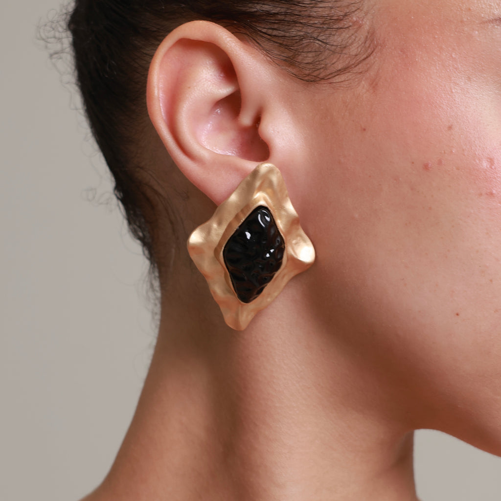 Onyx Crest Earrings