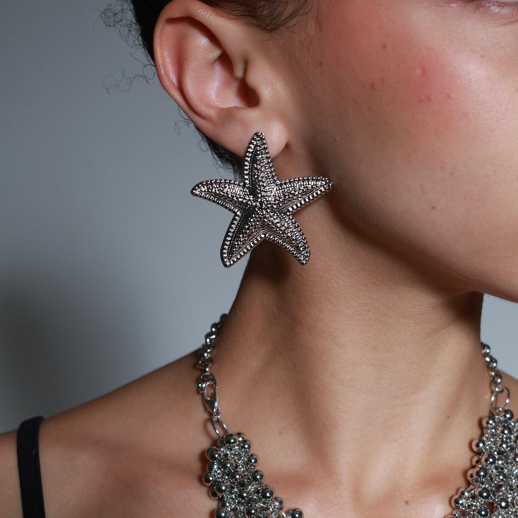 Starfish Earrings in Silver