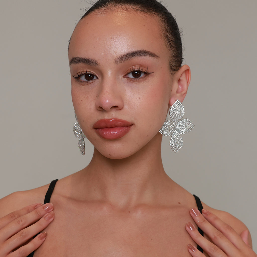 Fleur Pavé Earrings