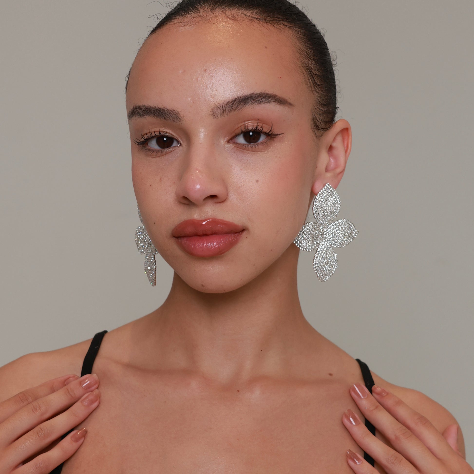 Fleur Pavé Earrings