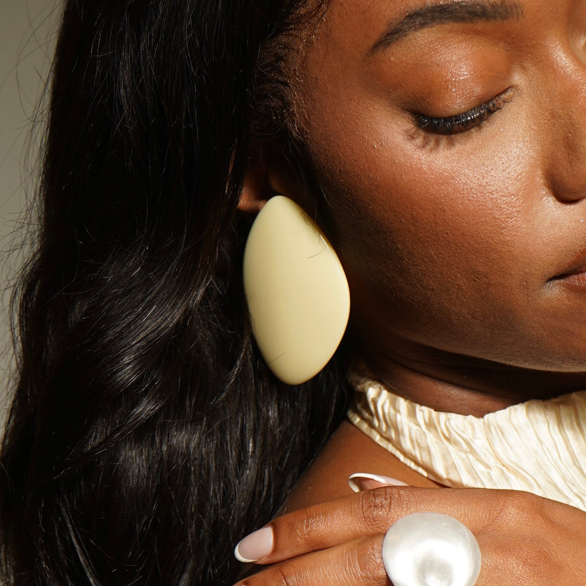 Ivory Mirage Stud Earrings