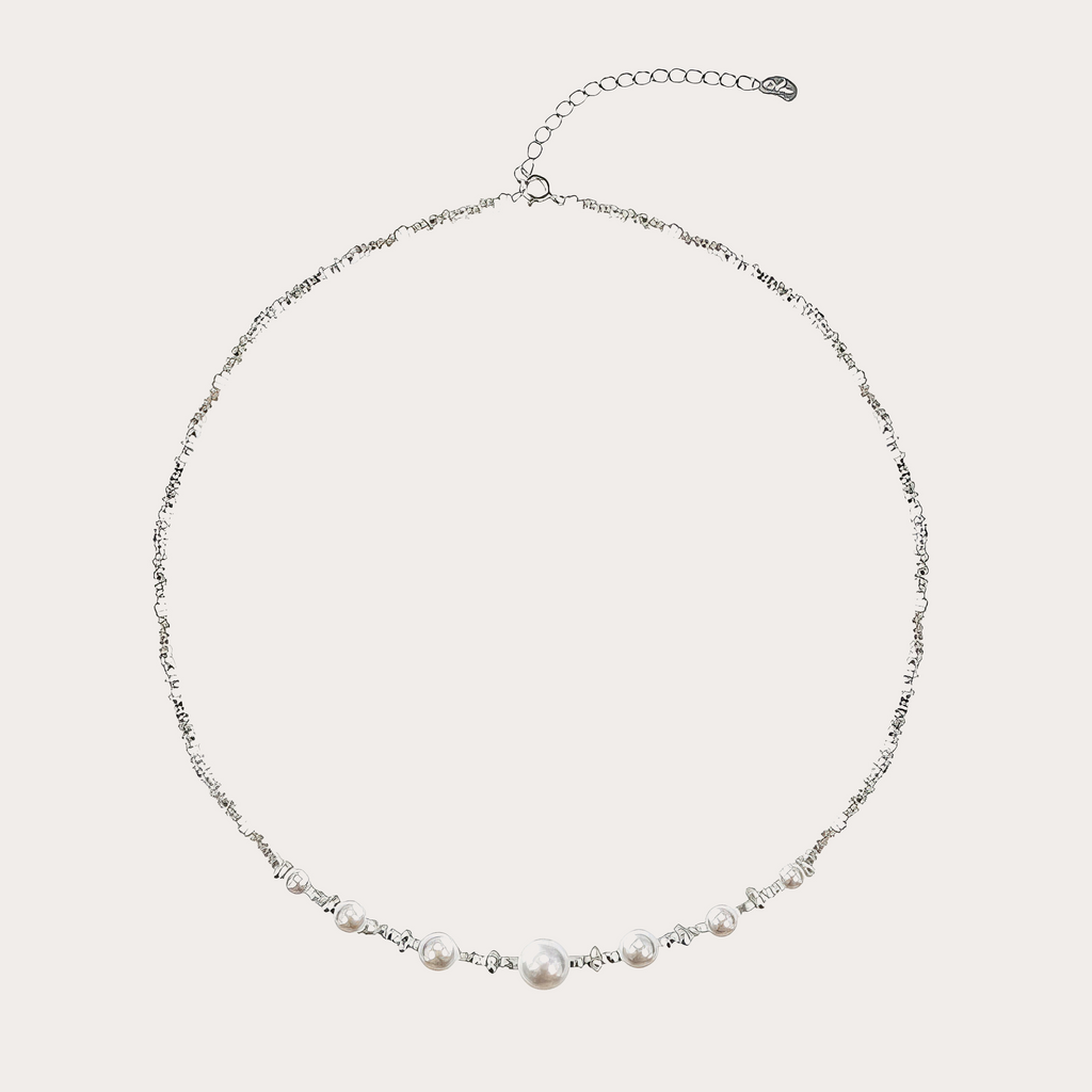 Serene Glow Crystal & Pearl Choker Necklace