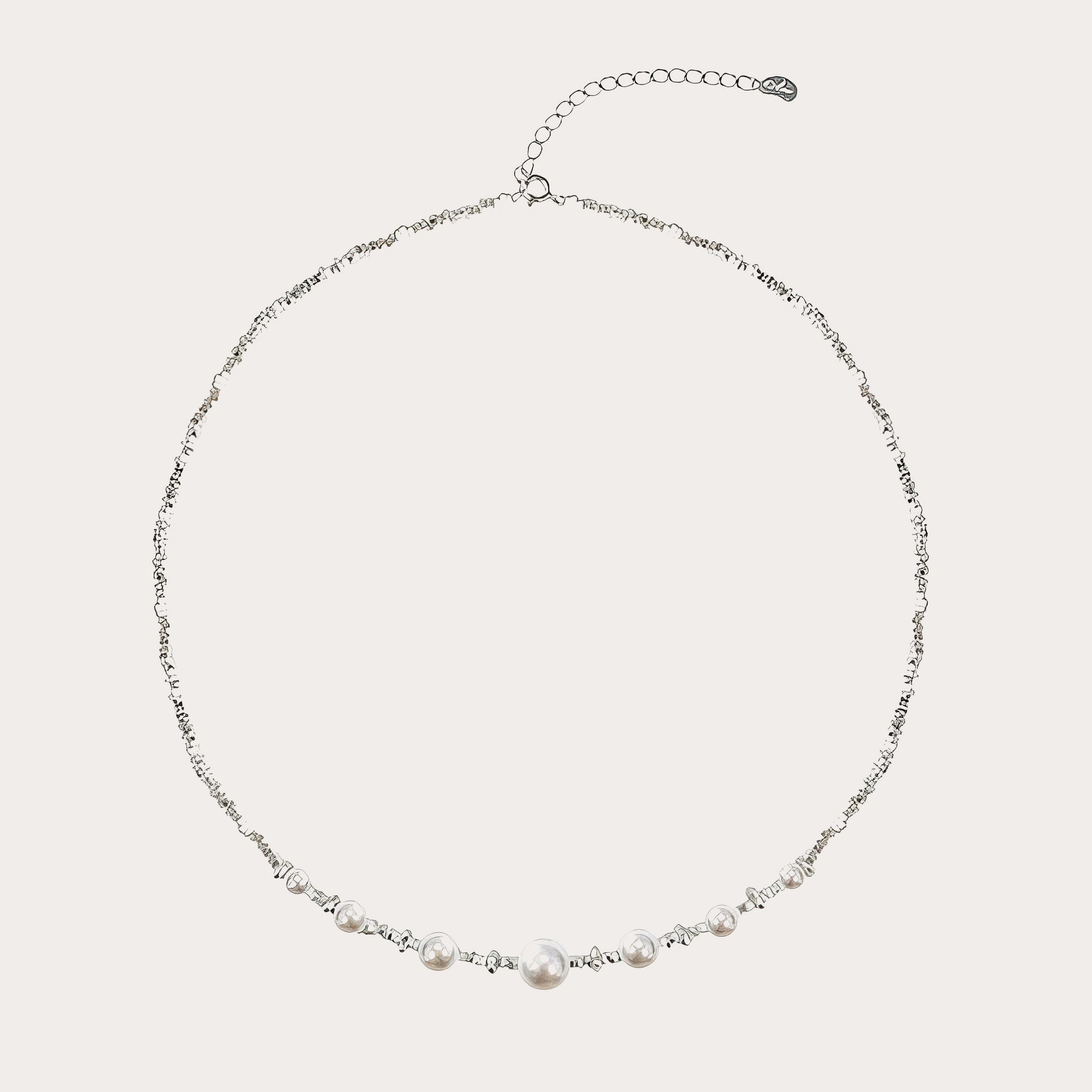 Serene Glow Crystal & Pearl Choker Necklace