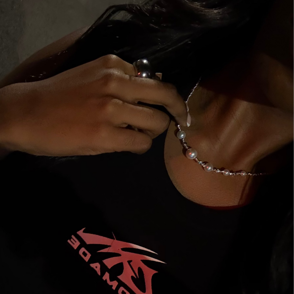 Serene Glow Crystal & Pearl Choker Necklace