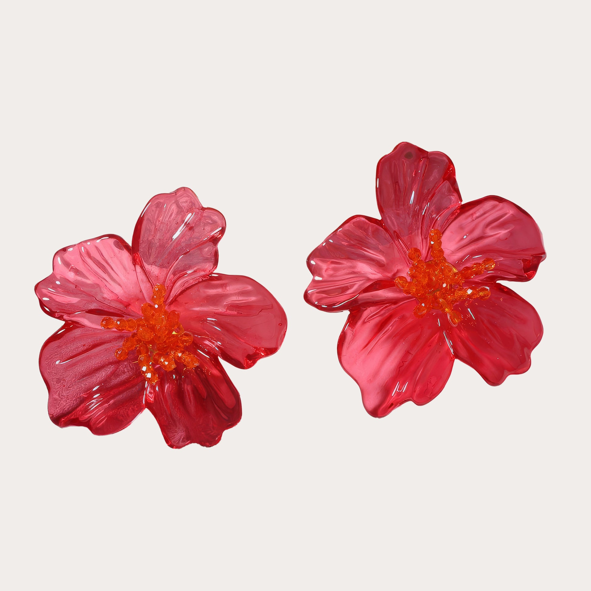 Crimson Hibiscus Earrings
