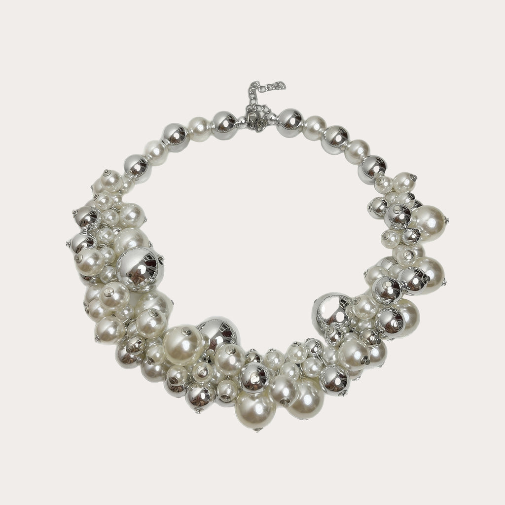 Luna Pearl Cluster Necklace