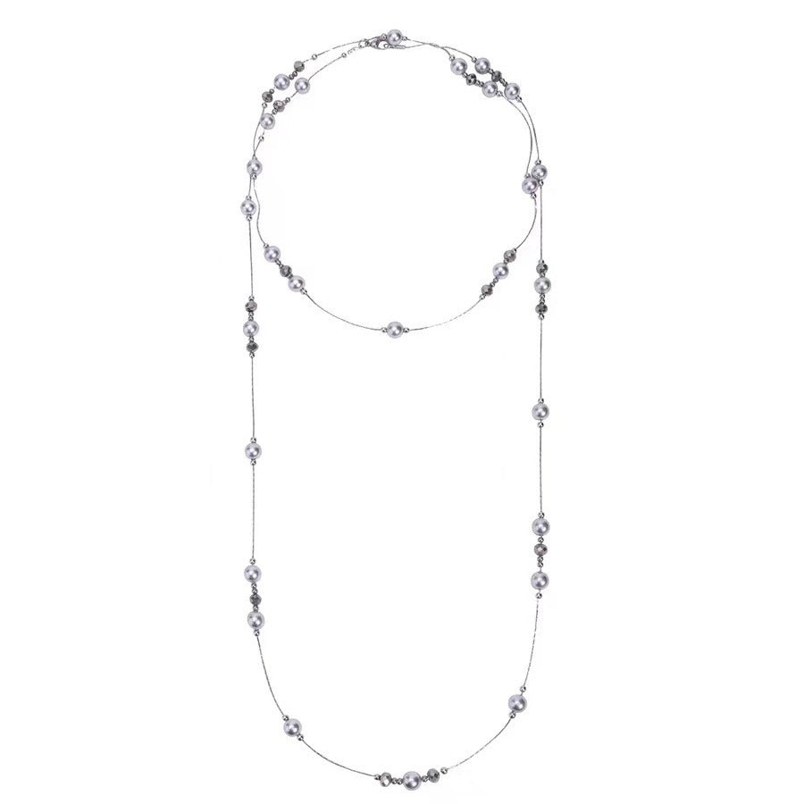 Celeste Long Layered Pearl Necklace
