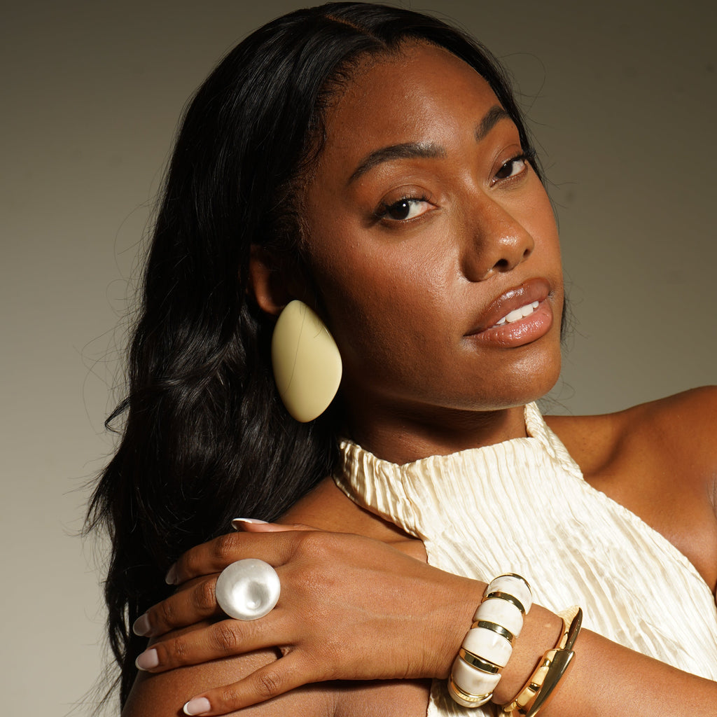 Ivory Mirage Stud Earrings