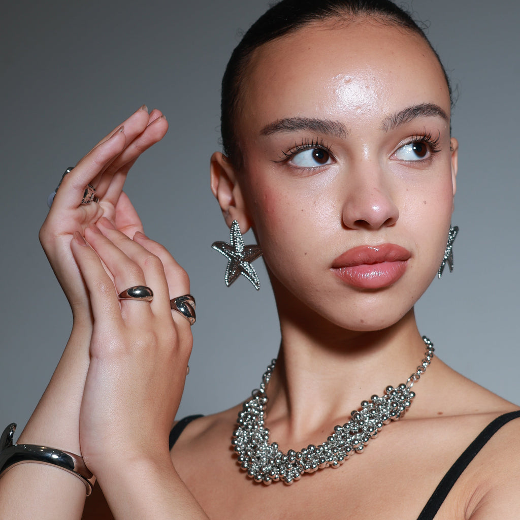 Starfish Earrings in Silver